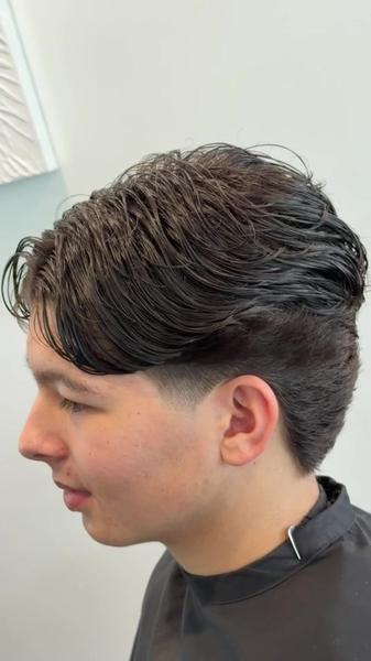 Textured volume men's haircut by Kobe Popek — flow and movement